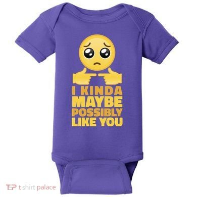 I Kind Maybe Possibly Like You Emoji Baby Bodysuit