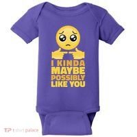 I Kind Maybe Possibly Like You Emoji Baby Bodysuit thumb 0