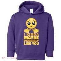 I Kind Maybe Possibly Like You Emoji Toddler Hoodie thumb 0