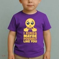 I Kind Maybe Possibly Like You Emoji Toddler T-Shirt thumb 2