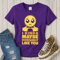 I Kind Maybe Possibly Like You Emoji Women's T-Shirt thumb 3