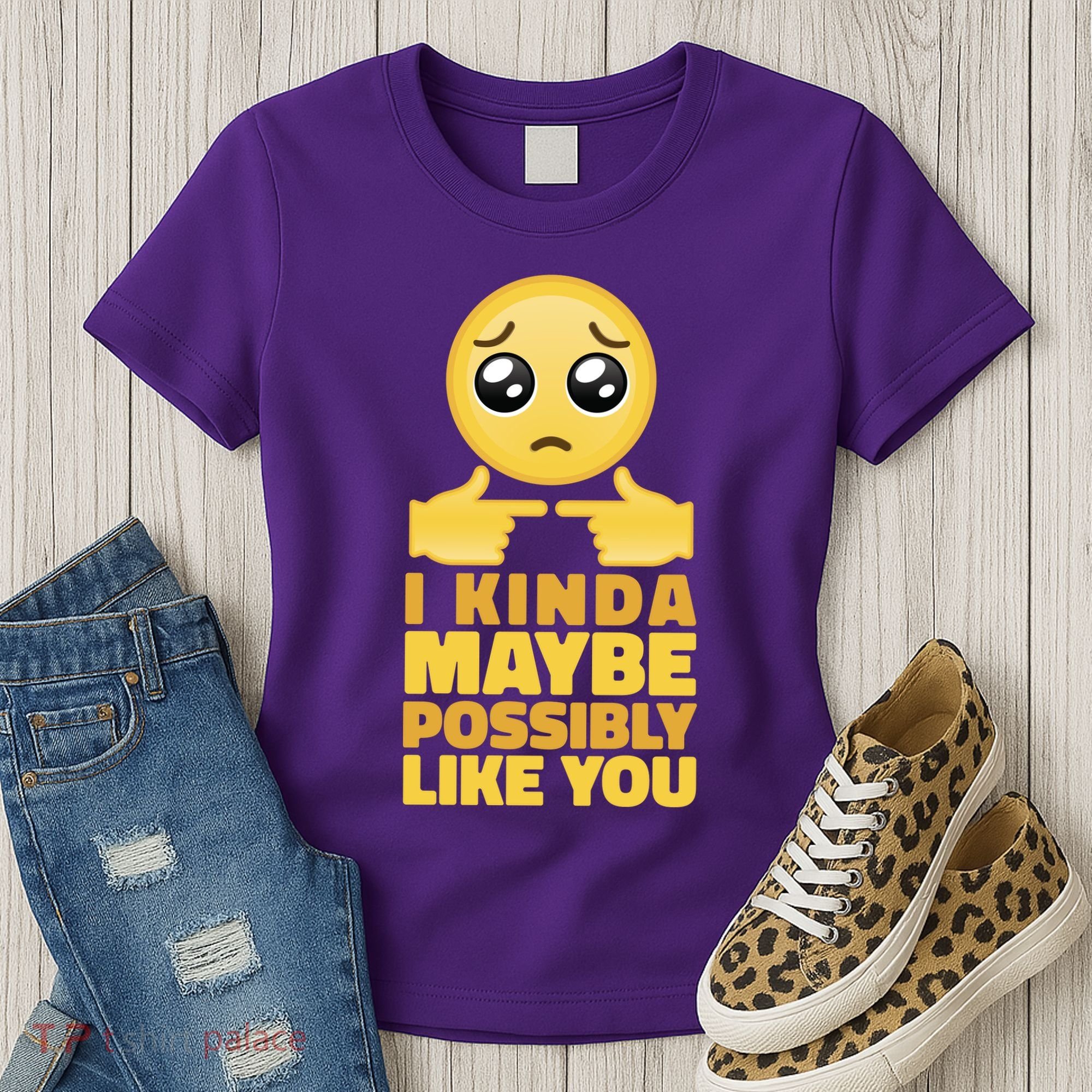 I Kind Maybe Possibly Like You Emoji Women's T-Shirt