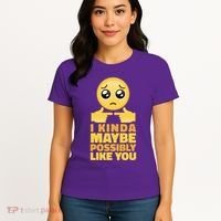 I Kind Maybe Possibly Like You Emoji Women's T-Shirt thumb 4