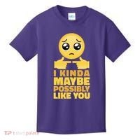 I Kind Maybe Possibly Like You Emoji Kids T-Shirt thumb 0