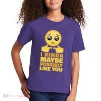 I Kind Maybe Possibly Like You Emoji Kids T-Shirt thumb 2