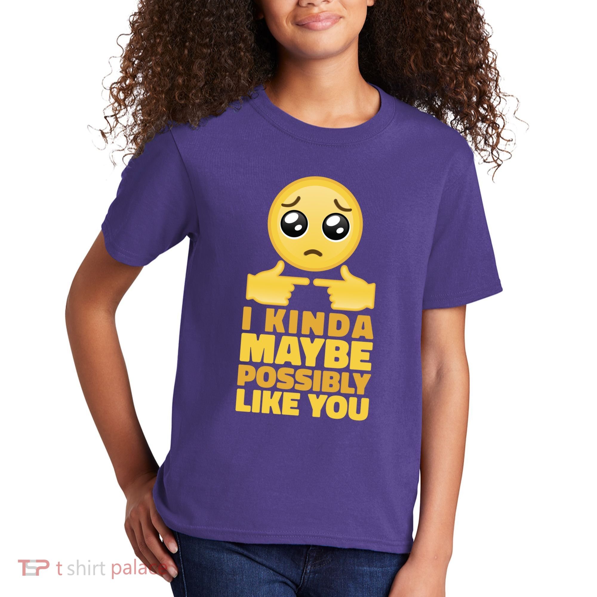 I Kind Maybe Possibly Like You Emoji Kids T-Shirt