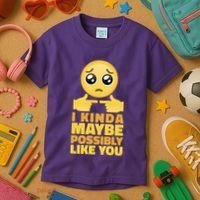 I Kind Maybe Possibly Like You Emoji Kids T-Shirt thumb 3