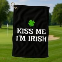 Irish Kiss Me Im Irish St Patricks Day Golf Towel thumb 1