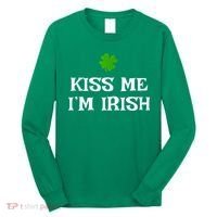 Irish Kiss Me Im Irish St Patricks Day Long Sleeve Shirt thumb 0