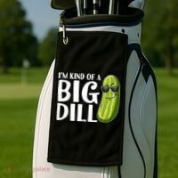 I'm Kind Of A Big Dill Funny Pickle Golf Towel thumb 2