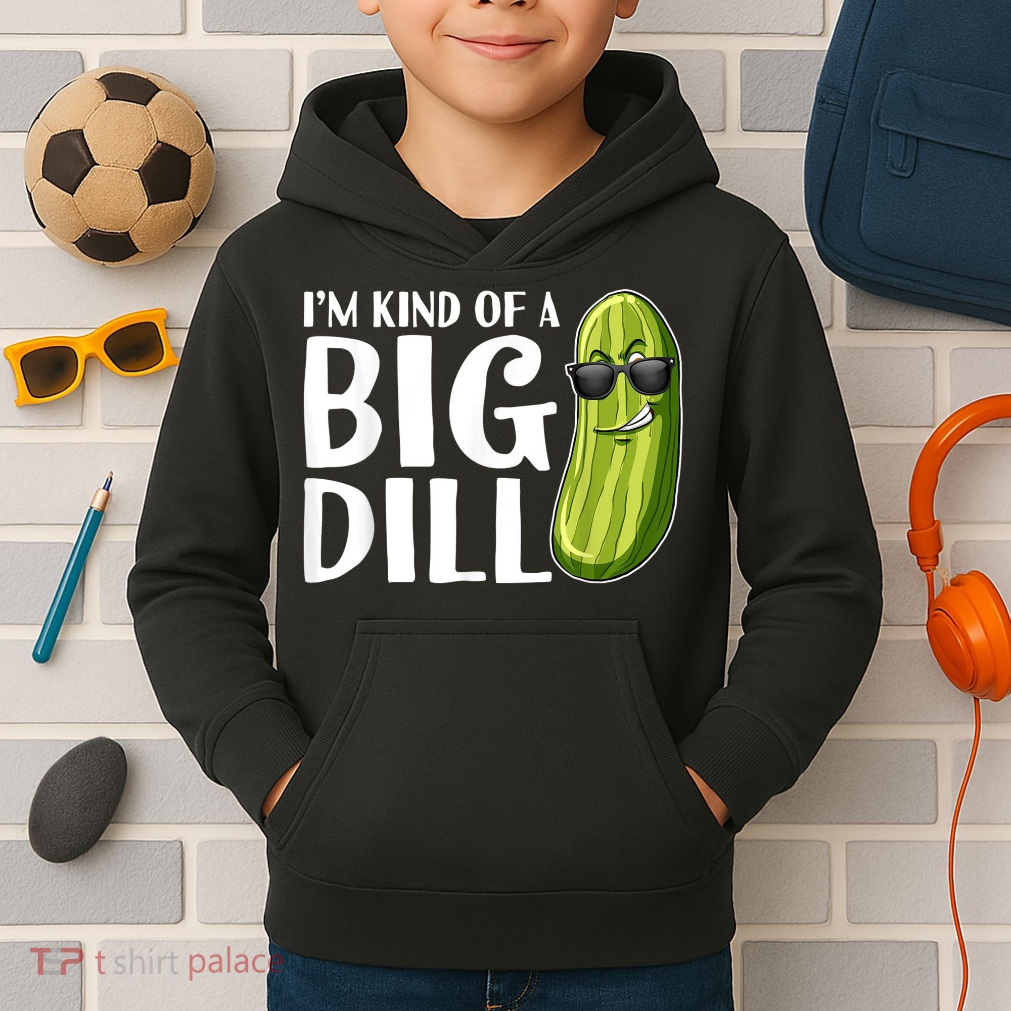 I'm Kind Of A Big Dill Funny Pickle Kids Hoodie