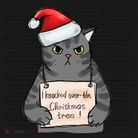 I Knocked Over The Christmas Tree Funny Cat Christmas Gift Toddler Hoodie thumb 2