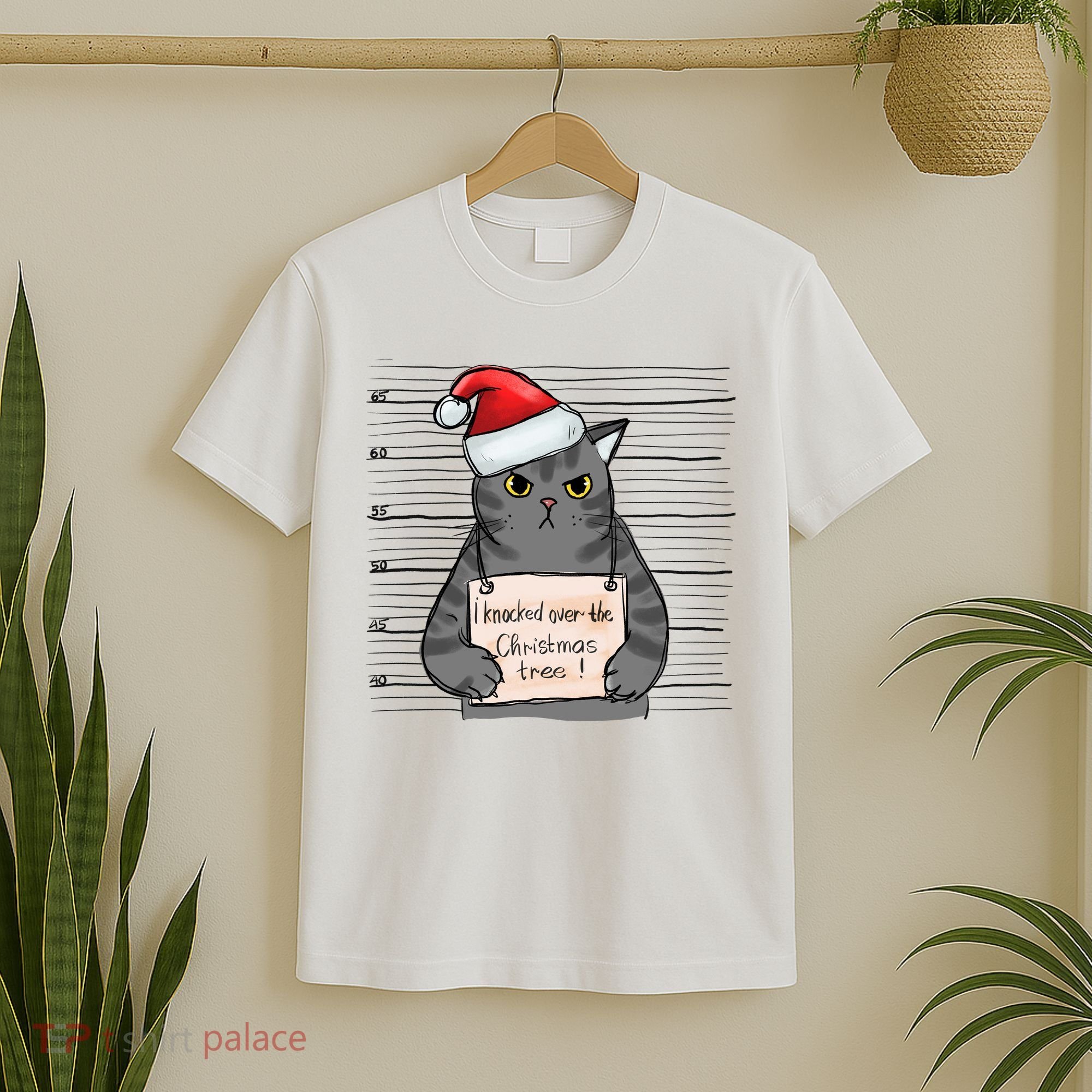 I Knocked Over The Christmas Tree Funny Cat Christmas Gift T-Shirt