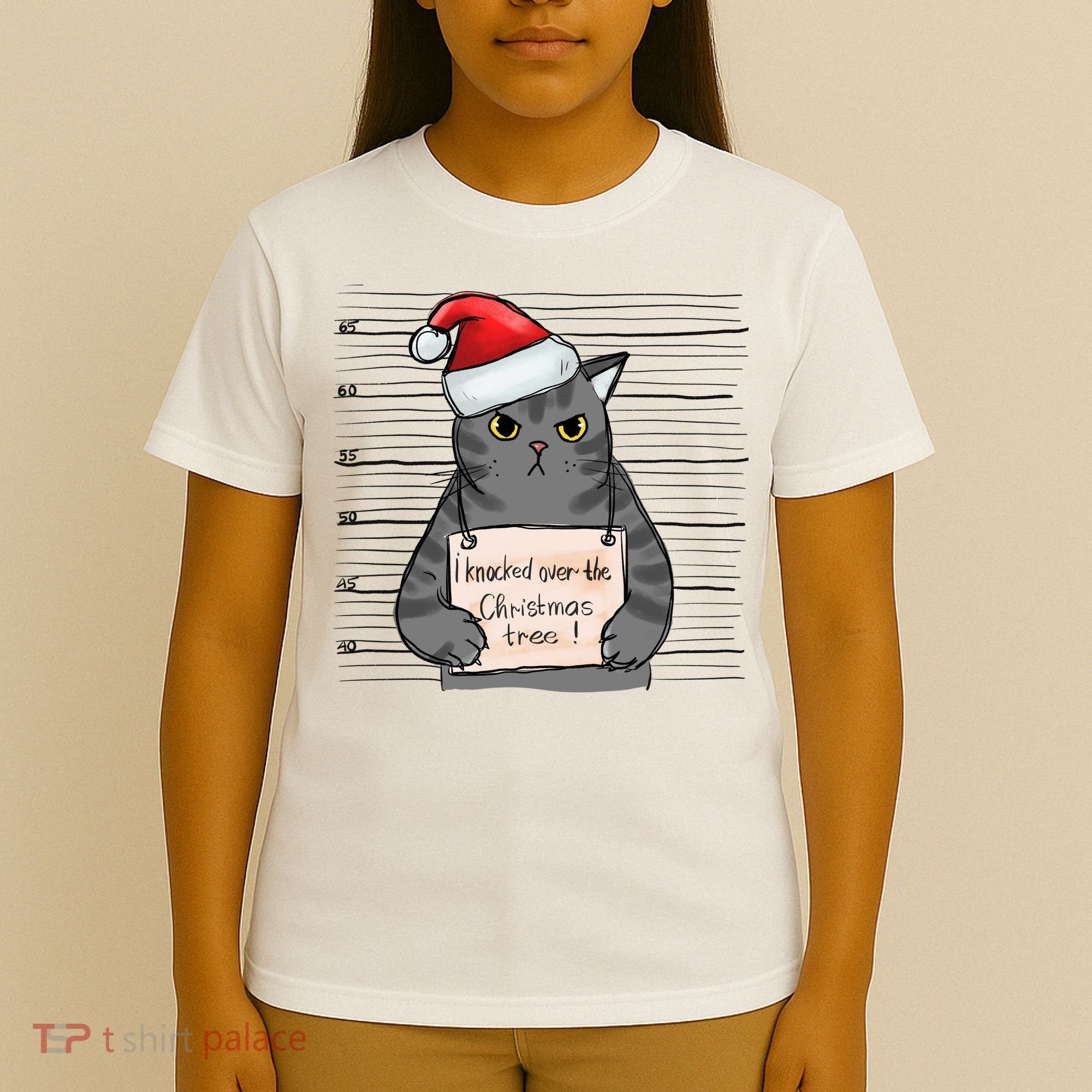 I Knocked Over The Christmas Tree Funny Cat Christmas Gift T-Shirt