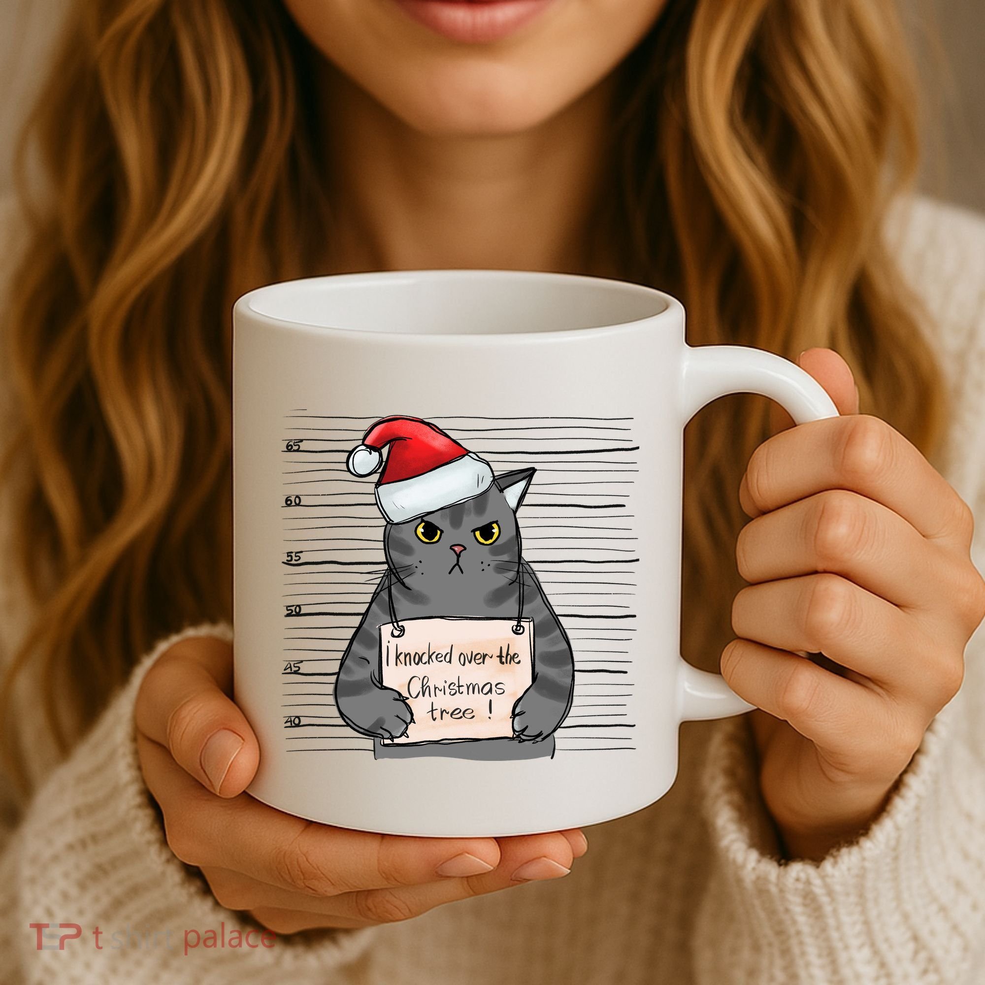 I Knocked Over The Christmas Tree Funny Cat Christmas Gift Coffee Mug