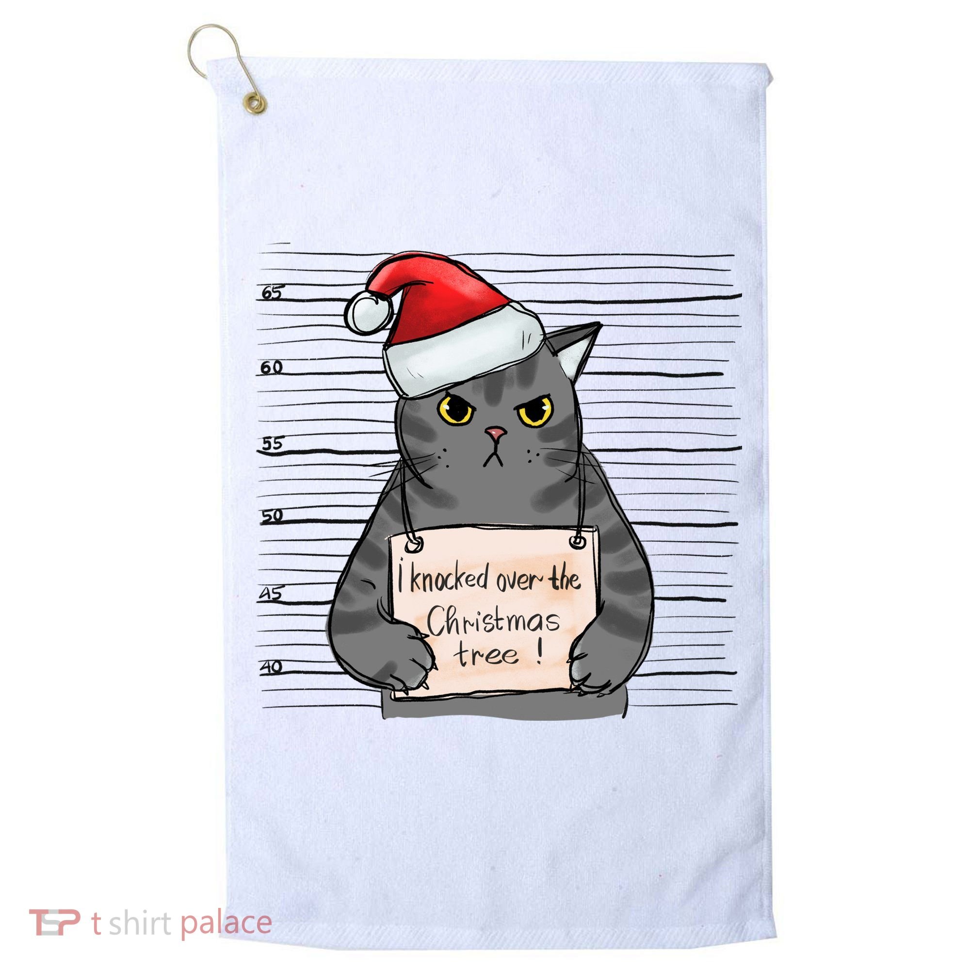 I Knocked Over The Christmas Tree Funny Cat Christmas Gift Golf Towel