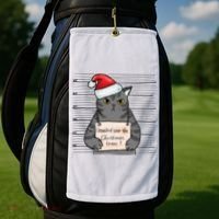 I Knocked Over The Christmas Tree Funny Cat Christmas Gift Golf Towel thumb 2