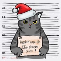 I Knocked Over The Christmas Tree Funny Cat Christmas Gift Golf Towel thumb 3