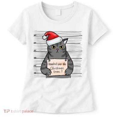 I Knocked Over The Christmas Tree Funny Cat Christmas Gift Women's T-Shirt