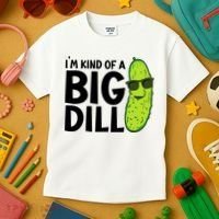 IM Kind Of A Big Dill Funny Pickle Kids T-Shirt thumb 3
