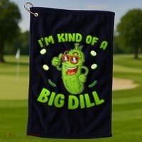 I'm Kind Of A Big Dill Pickle Cucumber Clothes VNeck Golf Towel thumb 1