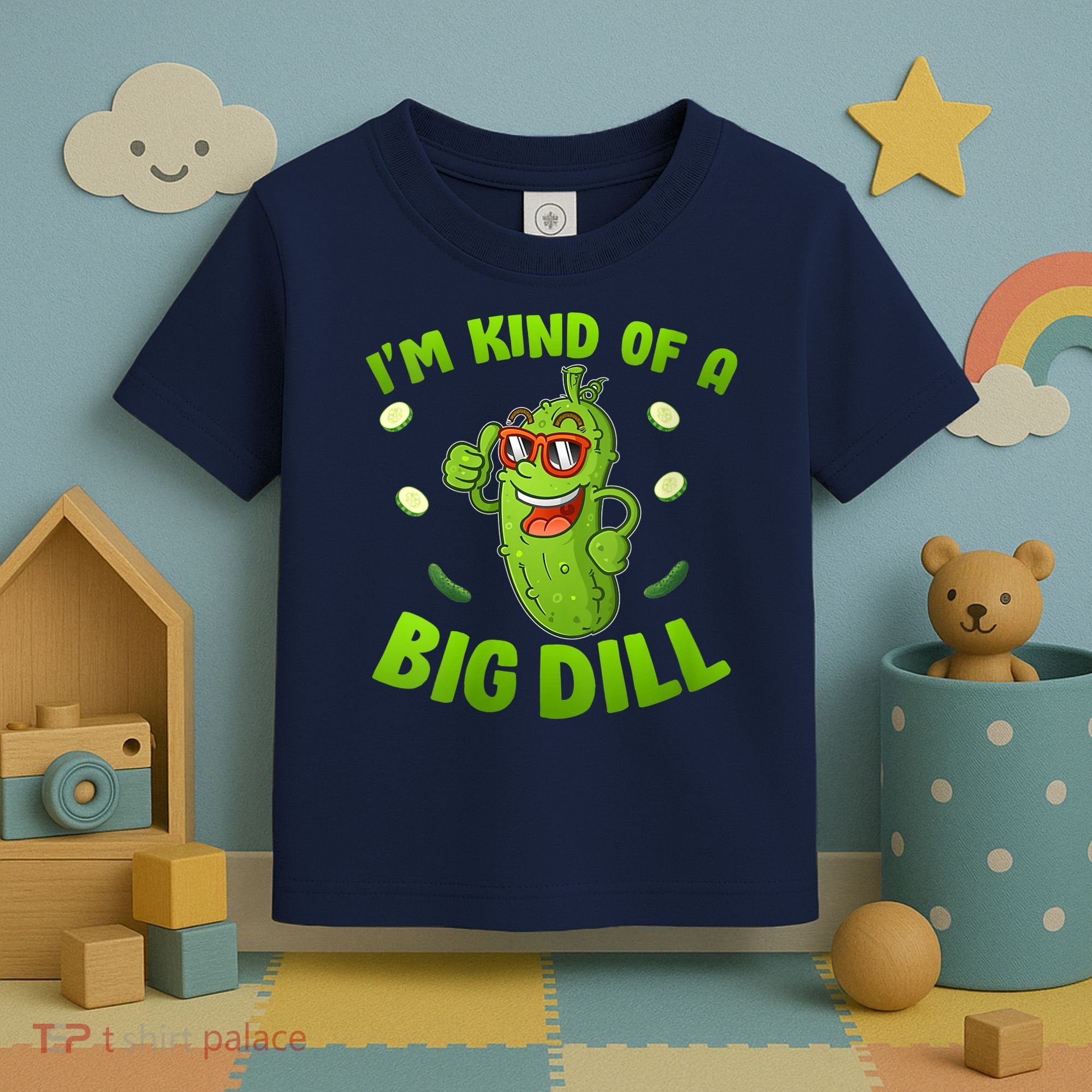 I'm Kind Of A Big Dill Pickle Cucumber Clothes VNeck Toddler T-Shirt