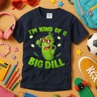 I'm Kind Of A Big Dill Pickle Cucumber Clothes VNeck Kids T-Shirt thumb 3
