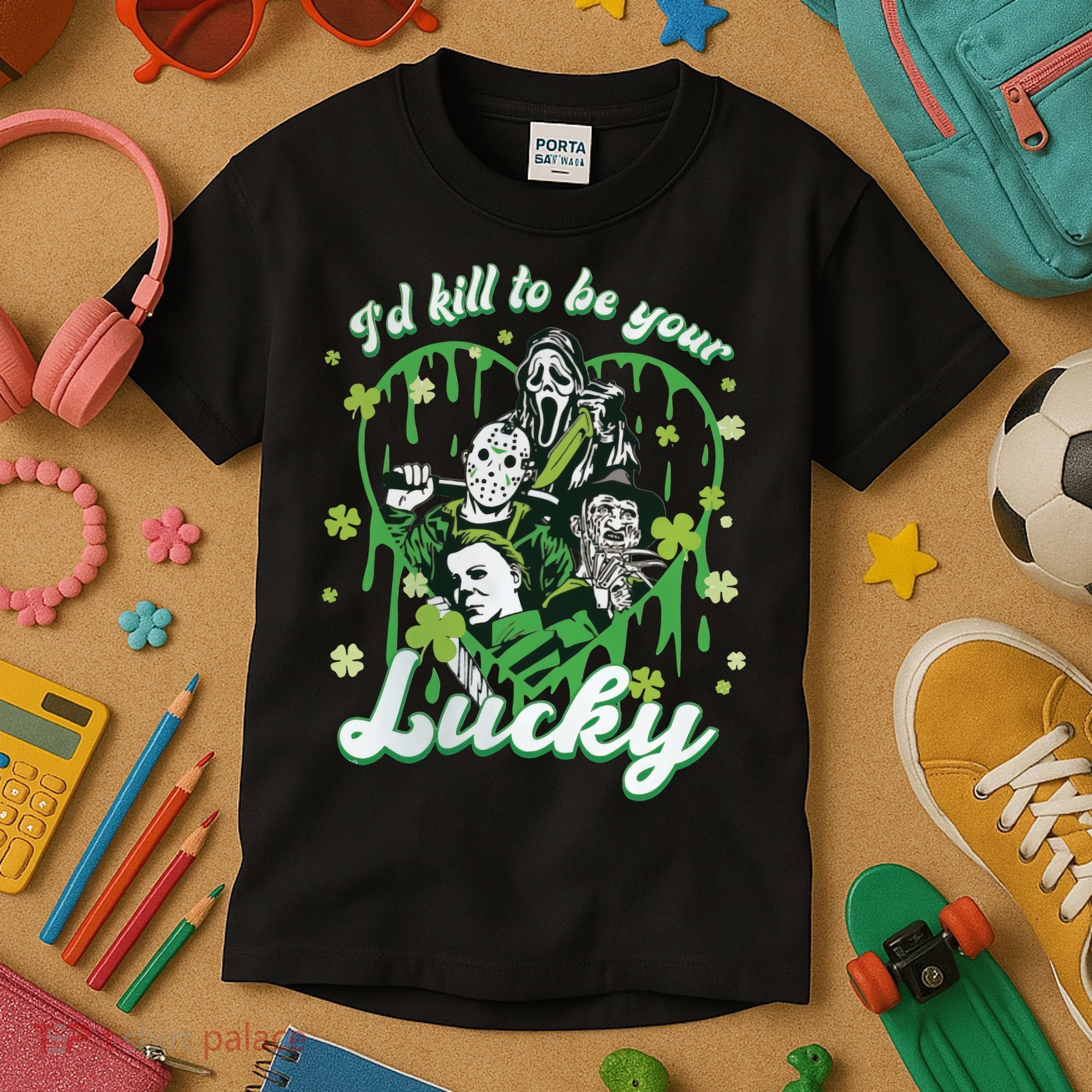I'd Kill To Be Your Lucky Patrick's Day The Men Of Horror Kids T-Shirt