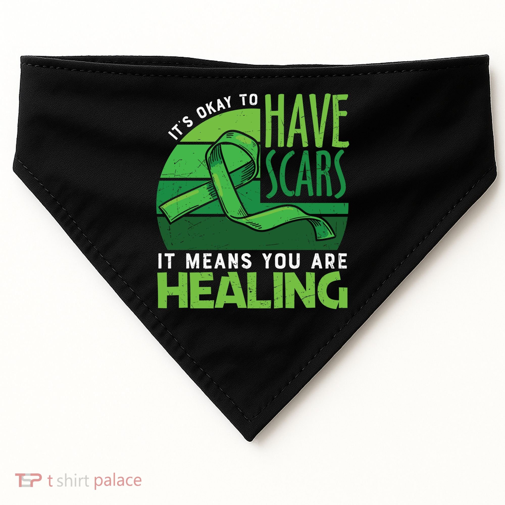 It's Kay To Have Scars It Means You Are Healing Mental Health Awareness USA-Made Doggie Bandana