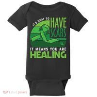 It's Kay To Have Scars It Means You Are Healing Mental Health Awareness Baby Bodysuit thumb 0