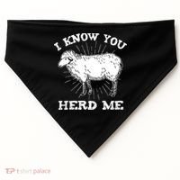 I Know You Herd Me Sheep Herder Farm Animal Shepherd USA-Made Doggie Bandana thumb 0
