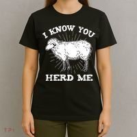 I Know You Herd Me Sheep Herder Farm Animal Shepherd T-Shirt thumb 4
