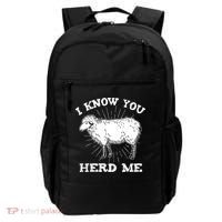I Know You Herd Me Sheep Herder Farm Animal Shepherd Backpack thumb 0