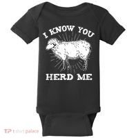 I Know You Herd Me Sheep Herder Farm Animal Shepherd Baby Bodysuit thumb 0