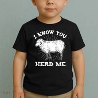 I Know You Herd Me Sheep Herder Farm Animal Shepherd Toddler T-Shirt thumb 2