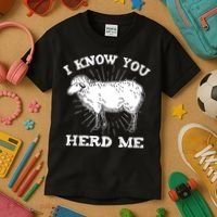 I Know You Herd Me Sheep Herder Farm Animal Shepherd Kids T-Shirt thumb 3