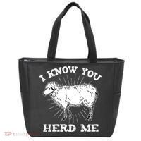 I Know You Herd Me Sheep Herder Farm Animal Shepherd Tote Bag thumb 0
