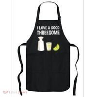 I Love A Good Threesome Bartender Bar Drink Tank Top Apron thumb 0