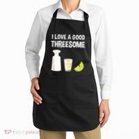 I Love A Good Threesome Bartender Bar Drink Tank Top Apron thumb 2