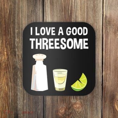 I Love A Good Threesome Bartender Bar Drink Tank Top Coaster