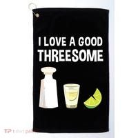 I Love A Good Threesome Bartender Bar Drink Tank Top Golf Towel thumb 0