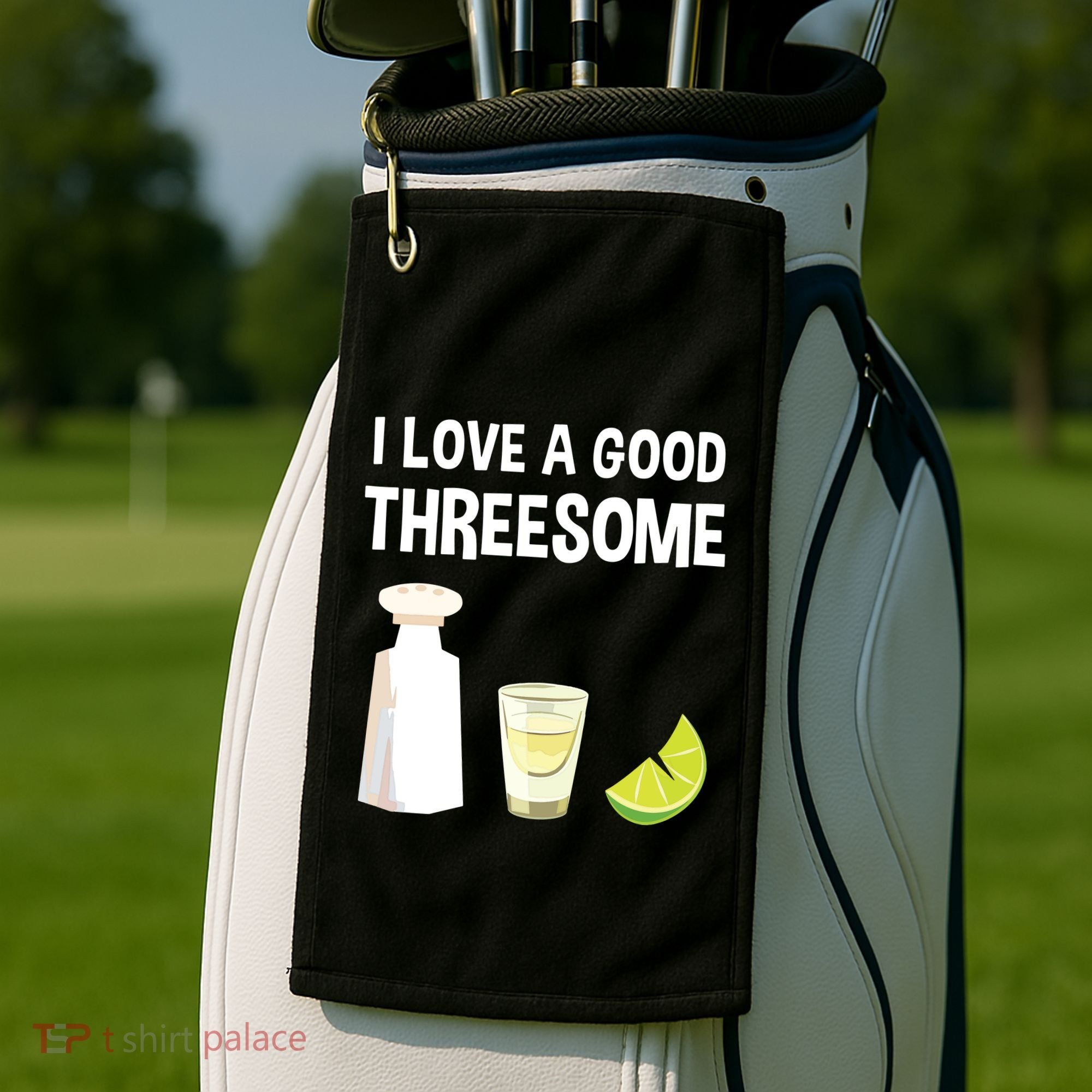 I Love A Good Threesome Bartender Bar Drink Tank Top Golf Towel