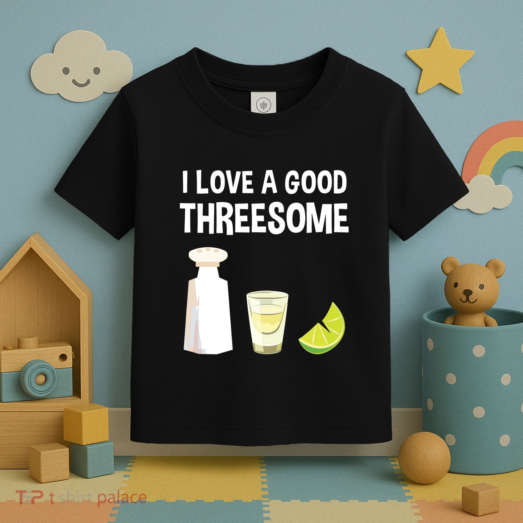 I Love A Good Threesome Bartender Bar Drink Tank Top Toddler T-Shirt