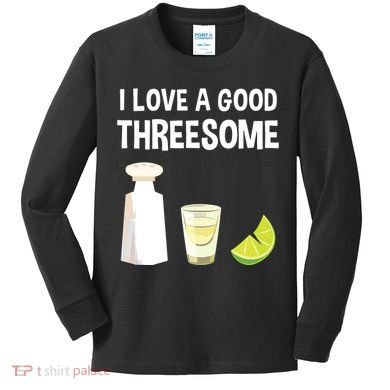 I Love A Good Threesome Bartender Bar Drink Tank Top Kids Long Sleeve Shirt