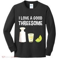 I Love A Good Threesome Bartender Bar Drink Tank Top Kids Long Sleeve Shirt thumb 0