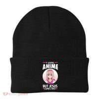 I Love Anime But Jesus Comes First Anime Beanie thumb 0