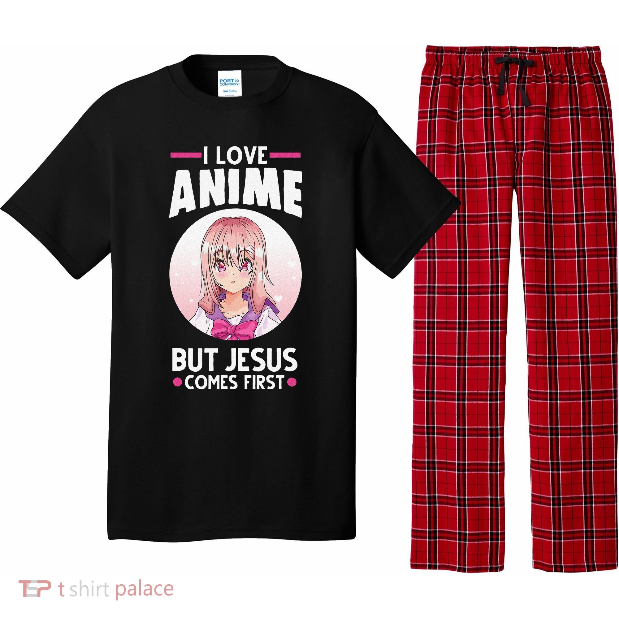 I Love Anime But Jesus Comes First Anime Pajama Set