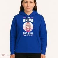 I Love Anime But Jesus Comes First Anime Hoodie thumb 5