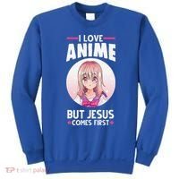 I Love Anime But Jesus Comes First Anime Sweatshirt thumb 0
