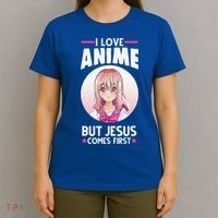 I Love Anime But Jesus Comes First Anime T-Shirt thumb 4